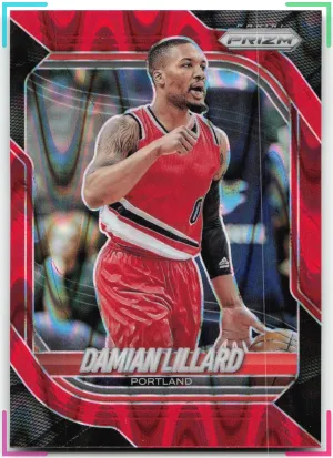 Damian Lillard 2025-26 Panini Prizm Red Seismic Prizm #/275 Trail Blazers