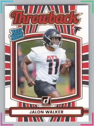 Jalon Walker 2025 Donruss Rated Rookies Throwback Falcons