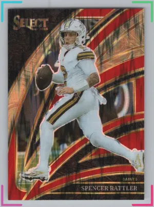 Spencer Rattler 2025 Panini Select Tri-Color Prizm #/249 Saints