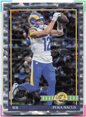 Puka Nacua 2026 Topps Flagship 1991 Topps Football 35th Anniversary Crackle Rams