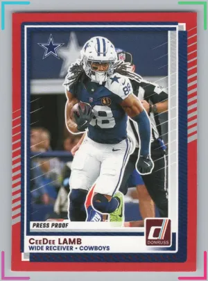 CeeDee Lamb 2025 Donruss Press Proofs Red Cowboys