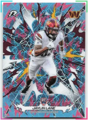 Jaylin Lane RC 2025 Topps Resurgence Sky Blue & Pink Shock Refractor Commanders