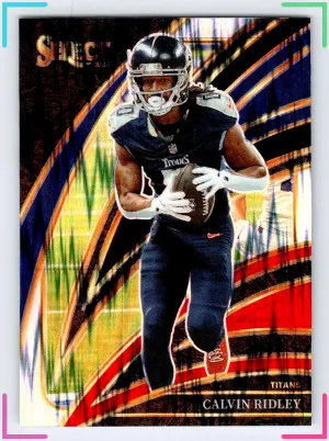 Calvin Ridley 2025 Panini Select Black and Red Prizm Shock Titans