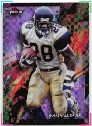 Marshall Faulk 2024 Finest Purple Checkerboard Refractor #/150 Rams