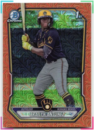Brailyn Antunez 2026 Bowman Chrome Prospects Mojo Orange Refractor #/25 Brewers