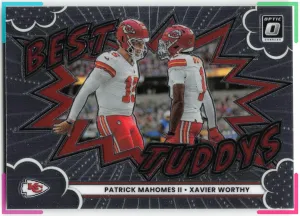 Patrick Mahomes II/Xavier Worthy 2025 Donruss Optic Best Tuddys Chiefs