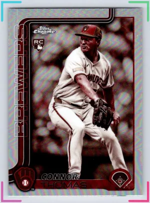 Connor Thomas RC 2025 Topps Chrome Update Sepia Refractor Brewers