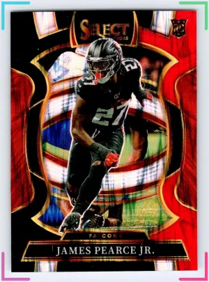 James Pearce Jr. Rookie 2025 Panini Select Black and Red Prizm Shock Falcons