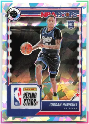 Jordan Hawkins RC 2023-24 Hoops Premium Stock Ice Prizm Pelicans