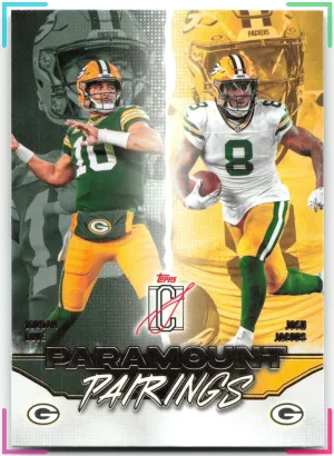 Josh Jacobs / Jordan Love 2025 Topps Signature Class Paramount Pairings Packers