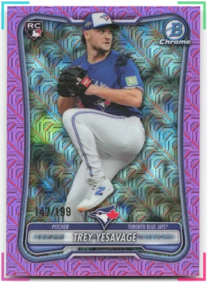Trey Yesavage RC 2026 Bowman Chrome Prospects Mojo Pink Refractor #/199 Jays