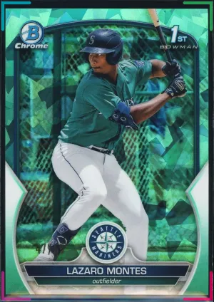 Lazaro Montes 2023 Bowman Chrome Sapphire Edition #BCP-58 1st Aqua /55 Mariners