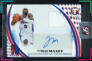 Tyrese Maxey 2025-26 Topps Pristine #PPA-TMA Game-Used Patch Auto /150 76ers