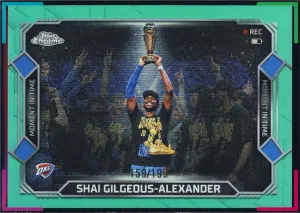Shai Gilgeous-Alexander 2025-26 Topps Chrome Update Moment In Time Aqua Ref /199