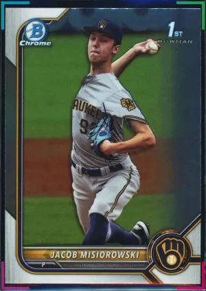 Jacob Misiorowski 2022 Bowman Draft #BDC-132 Chrome 1st Brewers