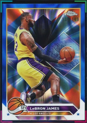 LeBron James 2023-24 Topps Chrome #23 Blue Lava Refractor /149 Lakers