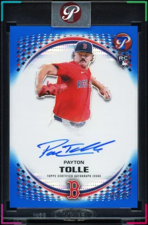 Payton Tolle 2026 Topps Pristine #PA-PT Blue Refractor Rookie Auto /75 Red Sox