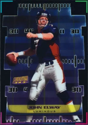 John Elway 1999 Topps Stadium Club #T4B Triumvirate Luminous SP Insert