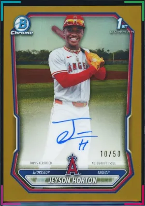 Jeyson Horton 2026 Bowman Chrome #CPA-JH 1st Gold Refractor Auto /50 Angels