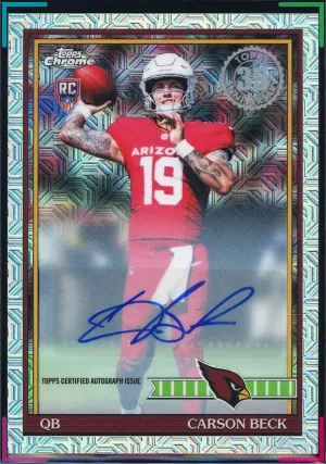 Carson Beck 2026 Topps #91TRC-5 1991 Chrome Silver Pack Rookie Auto Cardinals