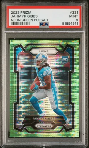 2023 Panini Prizm Jahmyr Gibbs Neon Green Pulsar