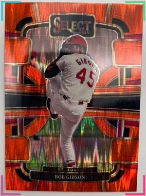 2024 Panini Select - Concourse Bob Gibson #61 Orange Flash Prizm Cardinals
