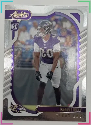 Isaiah Likely 2022 Panini Absolute Football Base YELLOW Rookie BALTIMORE RAVENS