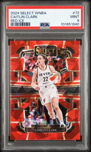 2024 Panini Select WNBA #72 Caitlin Clark RC Red Ice PSA 9