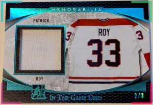 🔥# 2/3 PATRICK ROY RELIC JERSEY 2017-18 Leaf ITG In The Game Used #GU-33 Rare🔥
