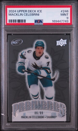 2024 Upper Deck Ice Macklin Celebrini /99 PSA 9