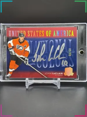 2021-22 UD The Cup John LeClair National Colors USA Auto /50 #NC-JL