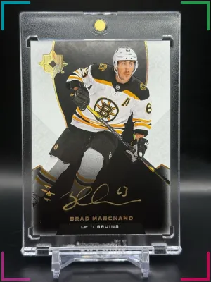 2019-20 UD Ultimate Collection Brad Marchand Black Auto 1/1 Gold One Of One #13
