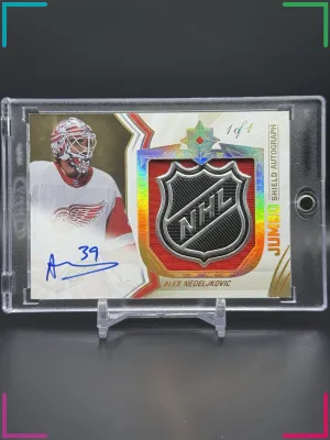 2021-22 UD Ultimate Alex Nedeljkovic Jumbo Shield Auto 1/1 Game Used 1 Of 1