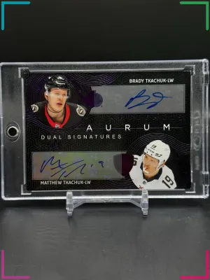 2024-25 UD Artifacts Brady Tkachuk Matthew Tkachuk Aurum Dual Auto 1/1 1 Of 1