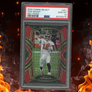 2020 Panini Select Tom Brady Red Prism /49 #201 PSA 10