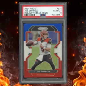 2021 Panini Prizm Joe Burrow Red White & Blue PSA 10 #273