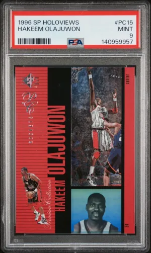 1996 Sp Holoviews Hakeem Olajuwon PSA 9 #PC15