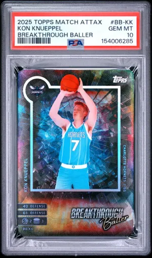 2025 Topps Match Attax Breakthrough Baller Kon Knueppel PSA 10 #BB-KK