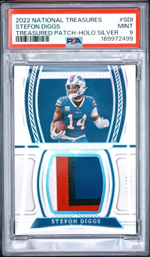 2022 Panini National Treasures Treasured Patch Stefon Diggs Treasured Patch-Holo Silver PSA 9