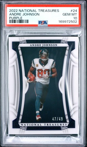 2022 Panini National Treasures Andre Johnson Purple PSA 10