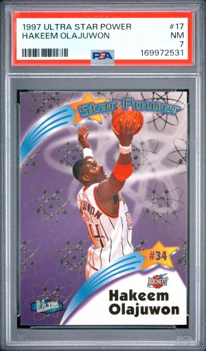 1997 Ultra Star Power Hakeem Olajuwon PSA 7
