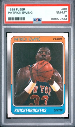 1988 Fleer Patrick Ewing PSA 8