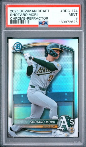 2025 Bowman Draft Shotaro Morii Chrome-Refractor PSA 9
