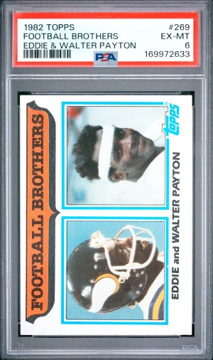 1982 Topps Football Brothers Eddie & Walter Payton PSA 6
