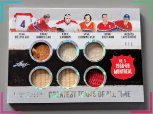 🔥#/4 Beliveau 6 Relic 2022-23 Leaf ITG Game Used Greatest Teams 1968-69 Montrea