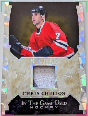 🔥#1/4 Chris Chelios GAME USED RELIC 2022-23 Leaf In The ITG Used Silver #GUR-6