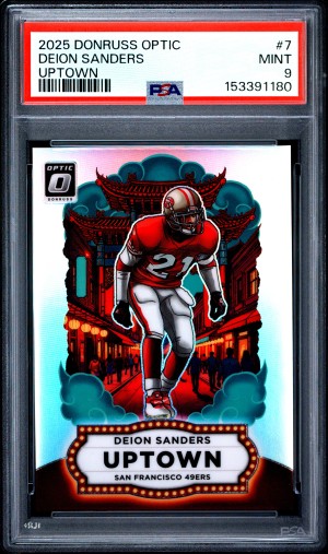 2025 Panini Donruss Optic 🏈🔥 Deion Sanders Uptown #7 SP Case Hit PSA 9 Mint!