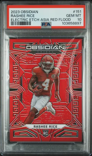 2023 Panini Obsidian Rashee Rice Electric Etch Asia Red Flood