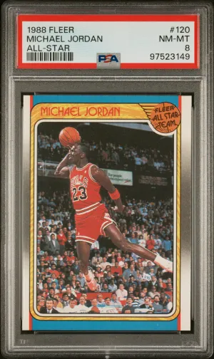 1988 Fleer Michael Jordan All-Star #120 PSA 8 NM-MT