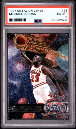 1997 Metal Universe Michael Jordan #23 PSA 6 Gorgeous Card